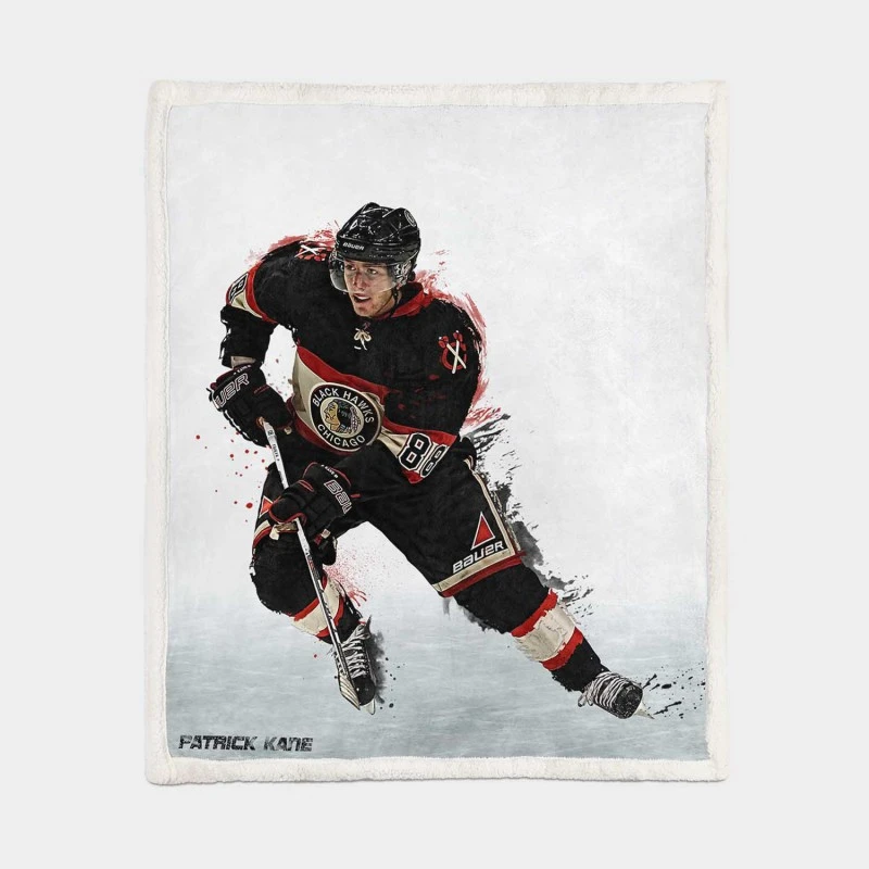 Excellent NHL Hockey Player Patrick Kane Sherpa Fleece Blanket 1