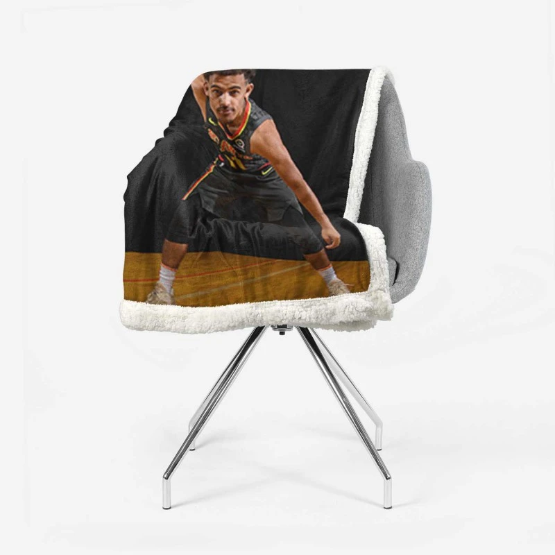 Exciting Basketball Player Trae Young Sherpa Fleece Blanket 2
