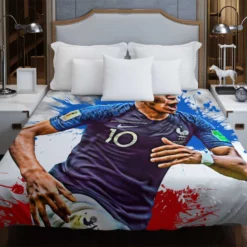 Exciting Franch Football Player Kylian Mbappe Duvet Cover