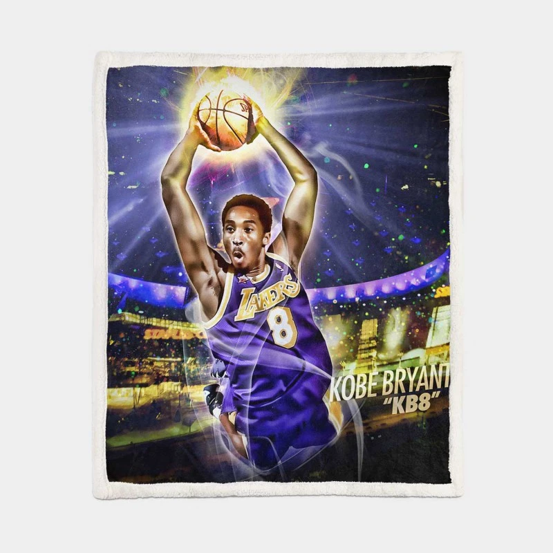 Exciting NBA Basketball Player Kobe Bryant Sherpa Fleece Blanket 1
