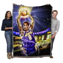 Exciting NBA Basketball Player Kobe Bryant Woven Blanket