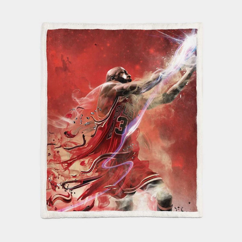 Exciting NBA Basketball Player Michael Jordan Sherpa Fleece Blanket 1