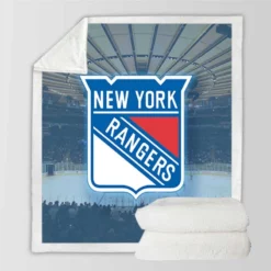 Exciting NHL Hockey Club New York Rangers Sherpa Fleece Blanket