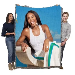 Exciting Tennis Player Venus Williams Woven Blanket