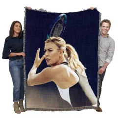 Exciting WTA Tennis Player Maria Sharapova Woven Blanket