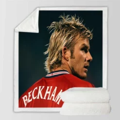 F C Cup Football Player David Beckham Sherpa Fleece Blanket