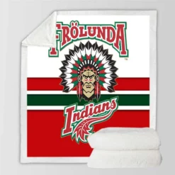 FHC Golden  Frolunda Indians NHL Hockey Sherpa Fleece Blanket
