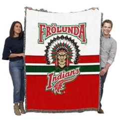 FHC Golden  Frolunda Indians NHL Hockey Woven Blanket
