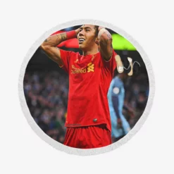 Fast FA Cup Soccer Player Roberto Firmino Round Beach Towel