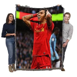 Fast FA Cup Soccer Player Roberto Firmino Woven Blanket
