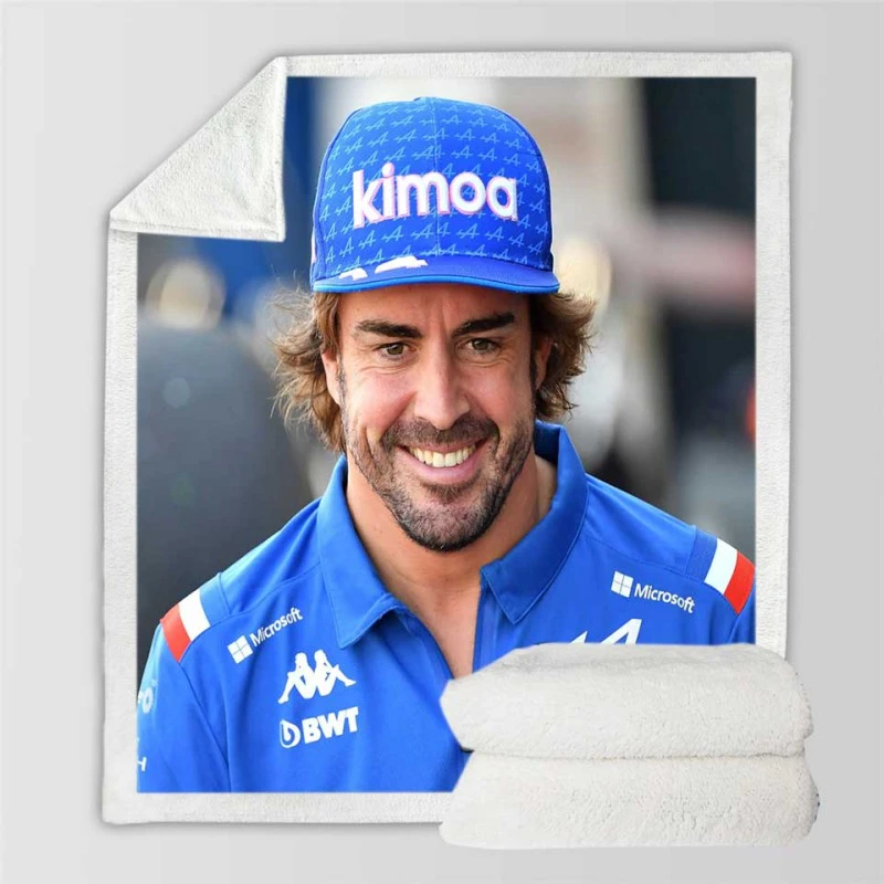 Fernando Alonso Classic Spanish Formula 1 Player Sherpa Fleece Blanket 1