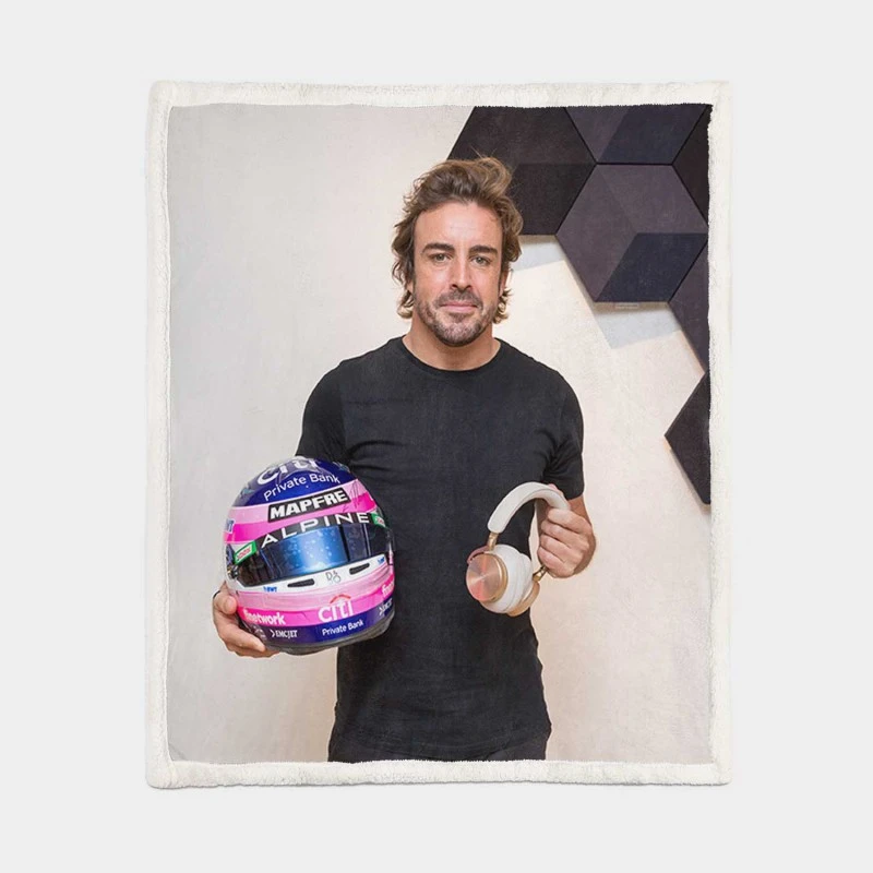 Fernando Alonso Excellent Spanish Formula 1 Player Sherpa Fleece Blanket 1