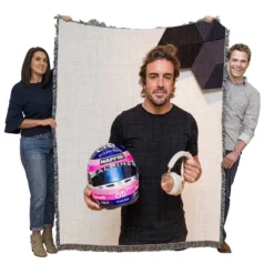 Fernando Alonso Excellent Spanish Formula 1 Player Woven Blanket