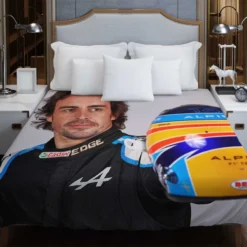 Fernando Alonso Exciting Spanish Formula 1 Player Duvet Cover
