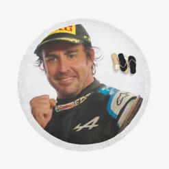 Fernando Alonso Spanish Formula 1 Player Round Beach Towel
