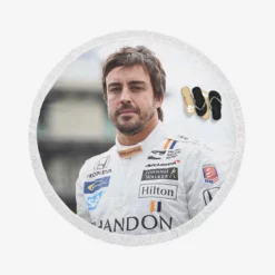 Fernando Alonso Strong Spanish Formula 1 Player Round Beach Towel
