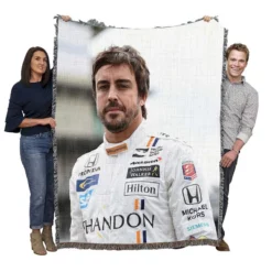 Fernando Alonso Strong Spanish Formula 1 Player Woven Blanket