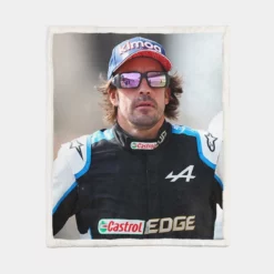 Fernando Alonso Top Ranked Spanish Formula 1 Player Sherpa Fleece Blanket 1