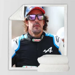 Fernando Alonso Top Ranked Spanish Formula 1 Player Sherpa Fleece Blanket