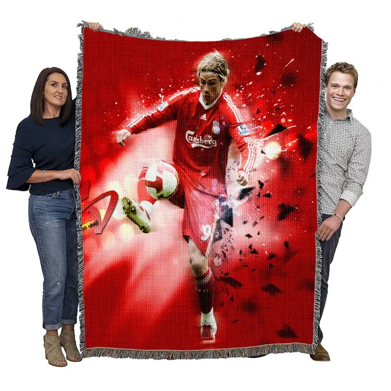 Fernando Torres Popular Liverpool Player Woven Blanket