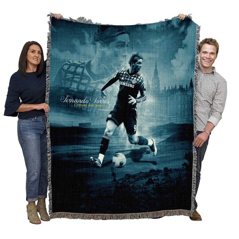 Fernando Torres Premier League Soccer Player Woven Blanket