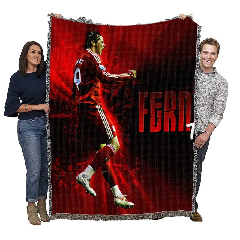 Fernando Torres Professional Soccer Player Woven Blanket