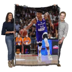 Giannis Antetokounmpo Basketball Player Woven Blanket
