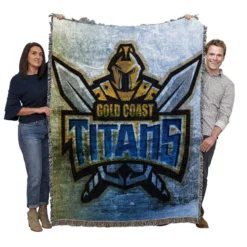 Gold Coast Titans Professional NRL Rugby Football Club Woven Blanket