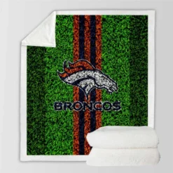 Grass Design NFL Denver Broncos Logo Sherpa Fleece Blanket