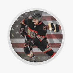 Great Right Winger Patrick Kane Round Beach Towel