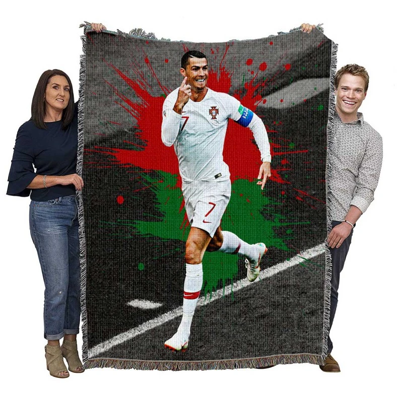 Hardworking Sports Player Cristiano Ronaldo Woven Blanket
