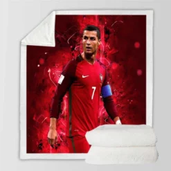 Healthy Portugal sports Player Cristiano Ronaldo Sherpa Fleece Blanket