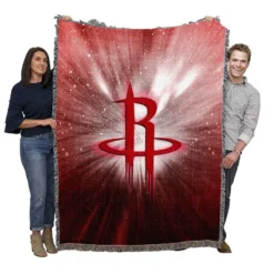 Houston Rockets Famous NBA Basketball Club Logo Woven Blanket