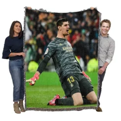 Inspirational Football Thibaut Courtois Woven Blanket