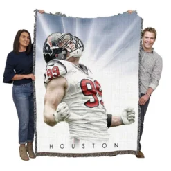 JJ Watt Energetic NFL American Football Player Woven Blanket