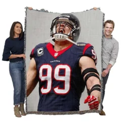 JJ Watt Popular NFL American Football Player Woven Blanket