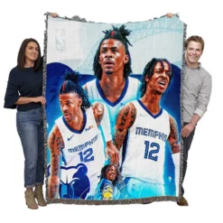 Ja Morant Exciting NBA Basketball Player Woven Blanket