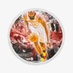 James Harden Exciting NBA Basketball Player Round Beach Towel