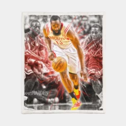 James Harden Exciting NBA Basketball Player Sherpa Fleece Blanket 1
