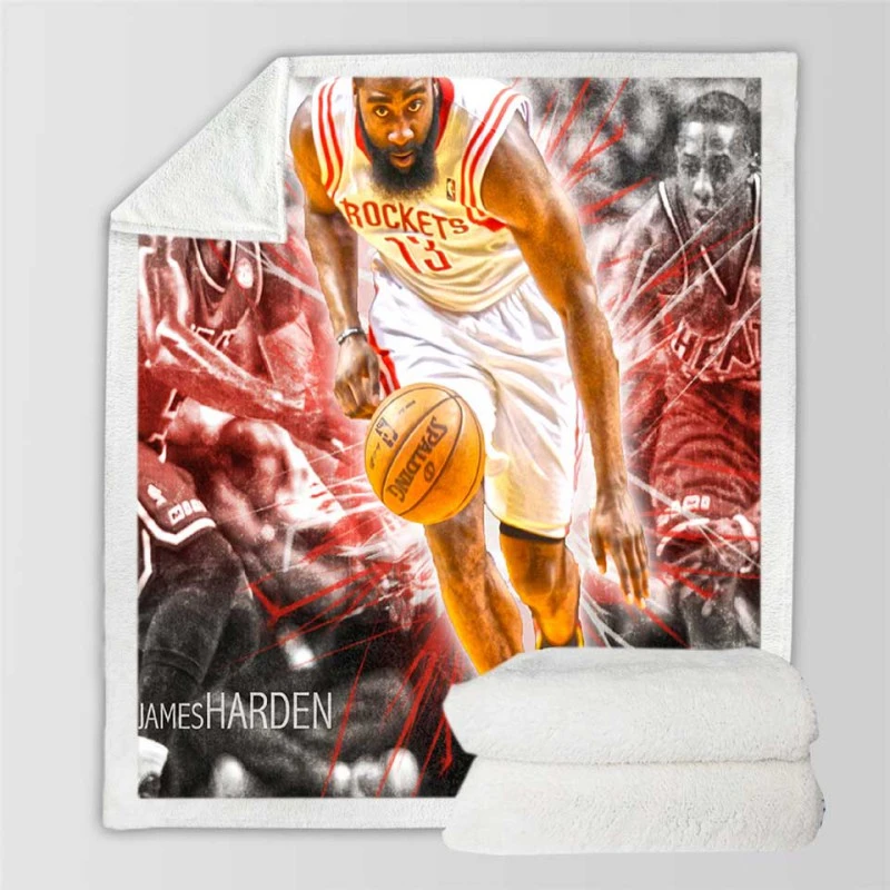 James Harden Exciting NBA Basketball Player Sherpa Fleece Blanket