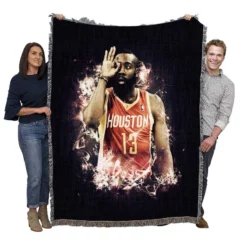 James Harden Philadelphia 76ers Top Player Woven Blanket