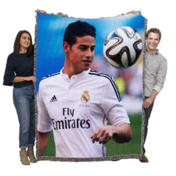 James Rodriguez Popular Real Madrid Football Player Woven Blanket