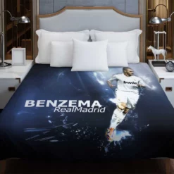 Karim Benzema Graceful Football Player Duvet Cover