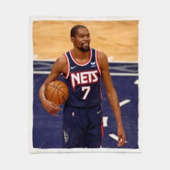 Kevin Durant Energetic NBA Basketball Player Sherpa Fleece Blanket 1