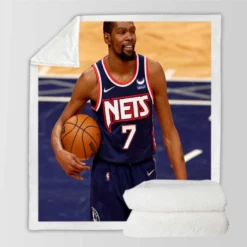 Kevin Durant Energetic NBA Basketball Player Sherpa Fleece Blanket