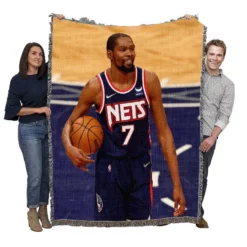Kevin Durant Energetic NBA Basketball Player Woven Blanket