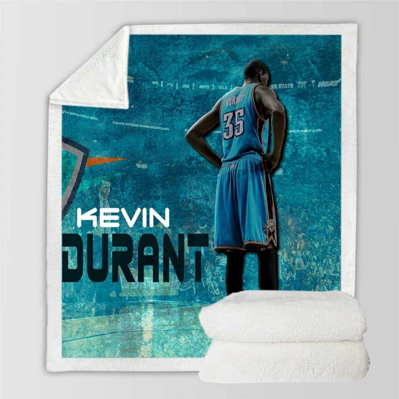 Kevin Durant Excellent NBA Basketball Player Sherpa Fleece Blanket