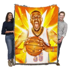 Kevin Durant Exciting NBA Basketball Player Woven Blanket