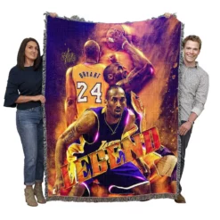 Kobe Bryant NBA Basketball Black Mamba Woven Blanket