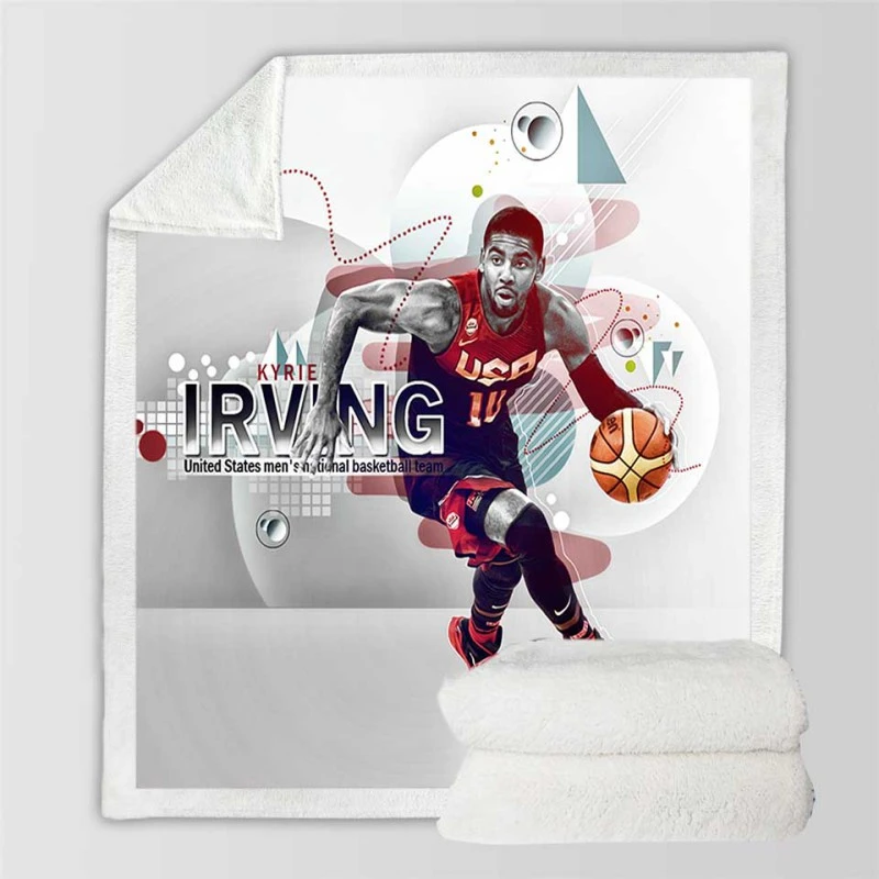 Kyrie Irving Energetic NBA Basketball Player Sherpa Fleece Blanket